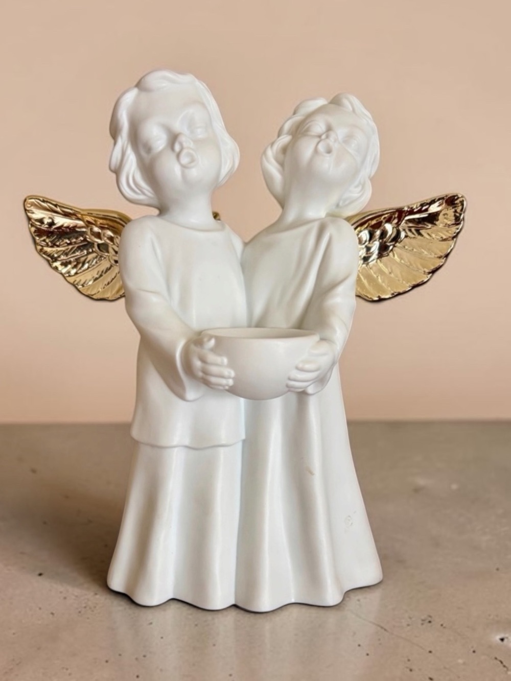 Department 56 White Ceramic Figurine with Gold Accent